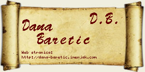 Dana Baretić vizit kartica
